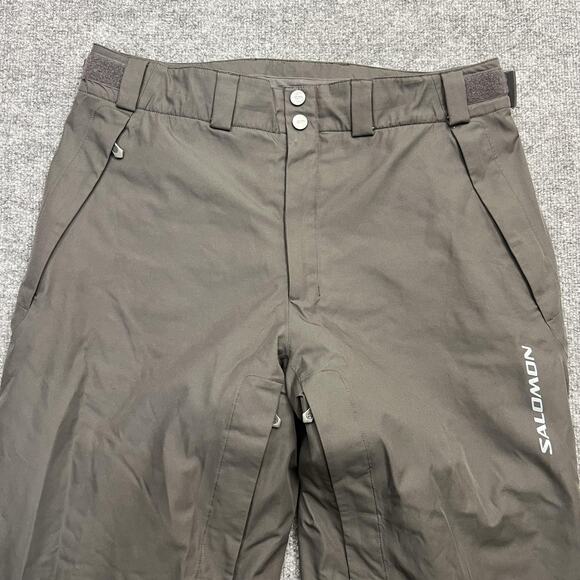 Salomon Pants Mens 38 Brown Gray GORE-TEX Ski Snow Waterproof Shell Breathable - Picture 3 of 16